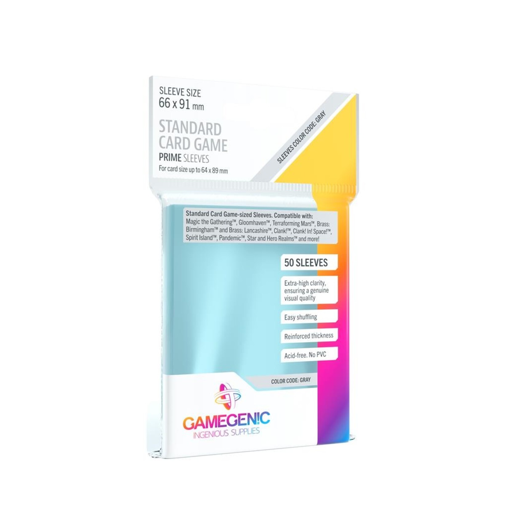 Gamegenic Standard Card Game Sleeves (66x91mm/Grey) (50) **