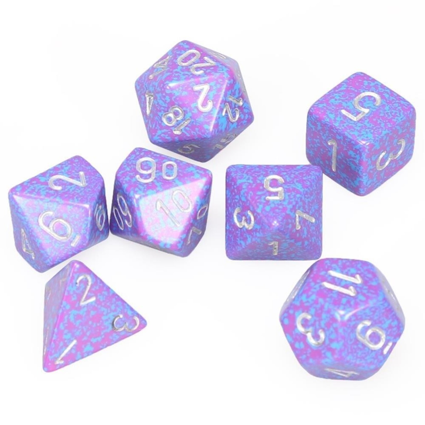 Chessex Chessex 7-Die set Speckled - Silver Tetra