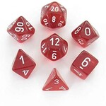 Chessex Chessex 7-Die set Translucent - Red/White