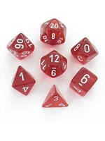 Chessex Chessex 7-Die set Translucent - Red/White