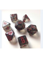 Chessex Chessex 7-Die set Translucent - Smoke/Red