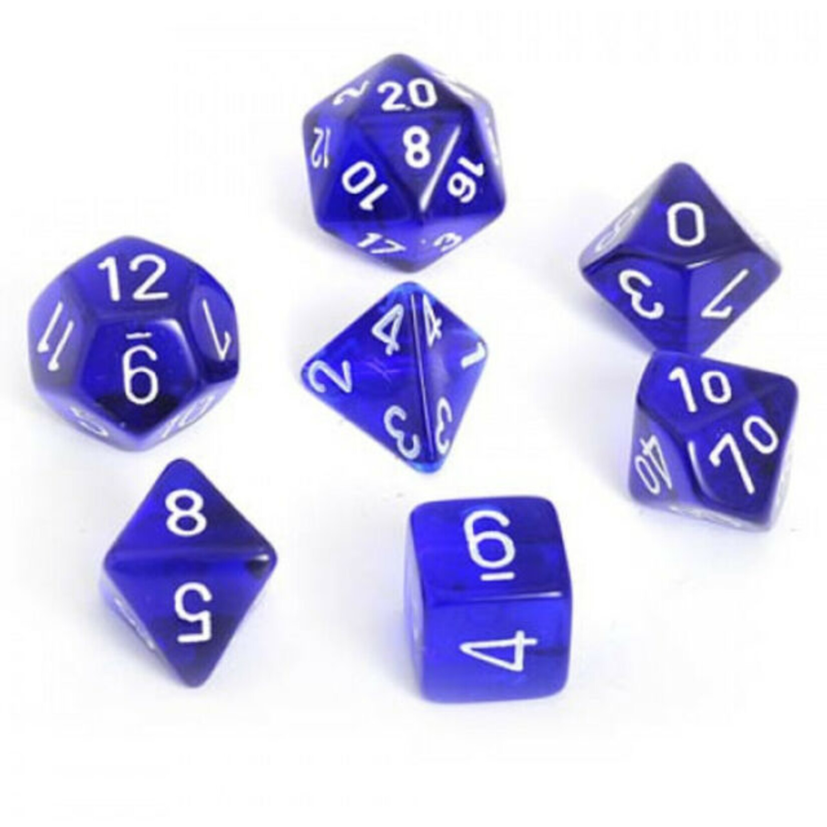 Chessex Chessex 7-Die set Translucent - Blue/White