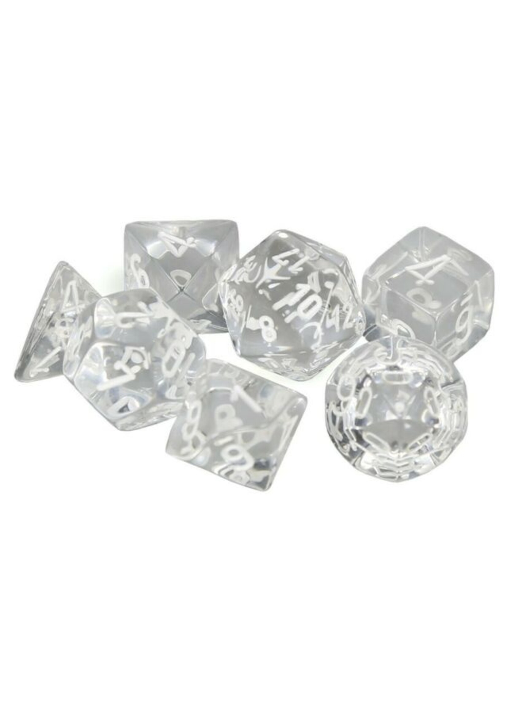 Chessex Chessex 7-Die set Translucent - Clear/White
