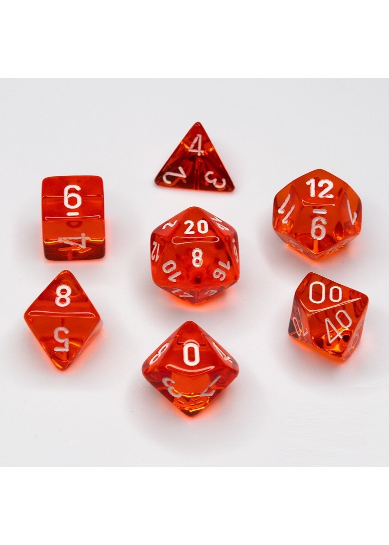 Chessex Chessex 7-Die set Translucent - Orange/White