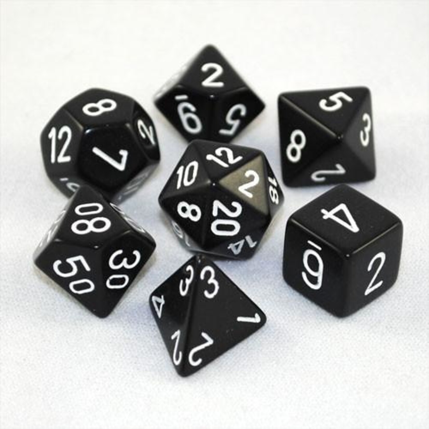 Chessex Chessex 7-Die set Opaque - Black/White