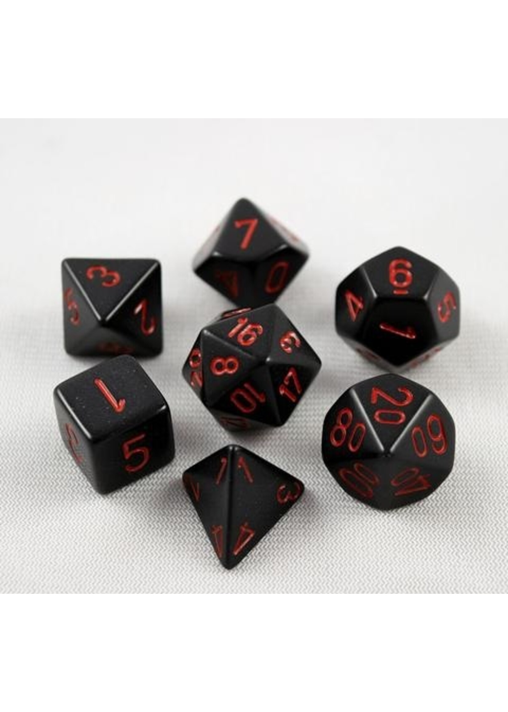 Chessex Chessex 7-Die set Opaque - Black/Red