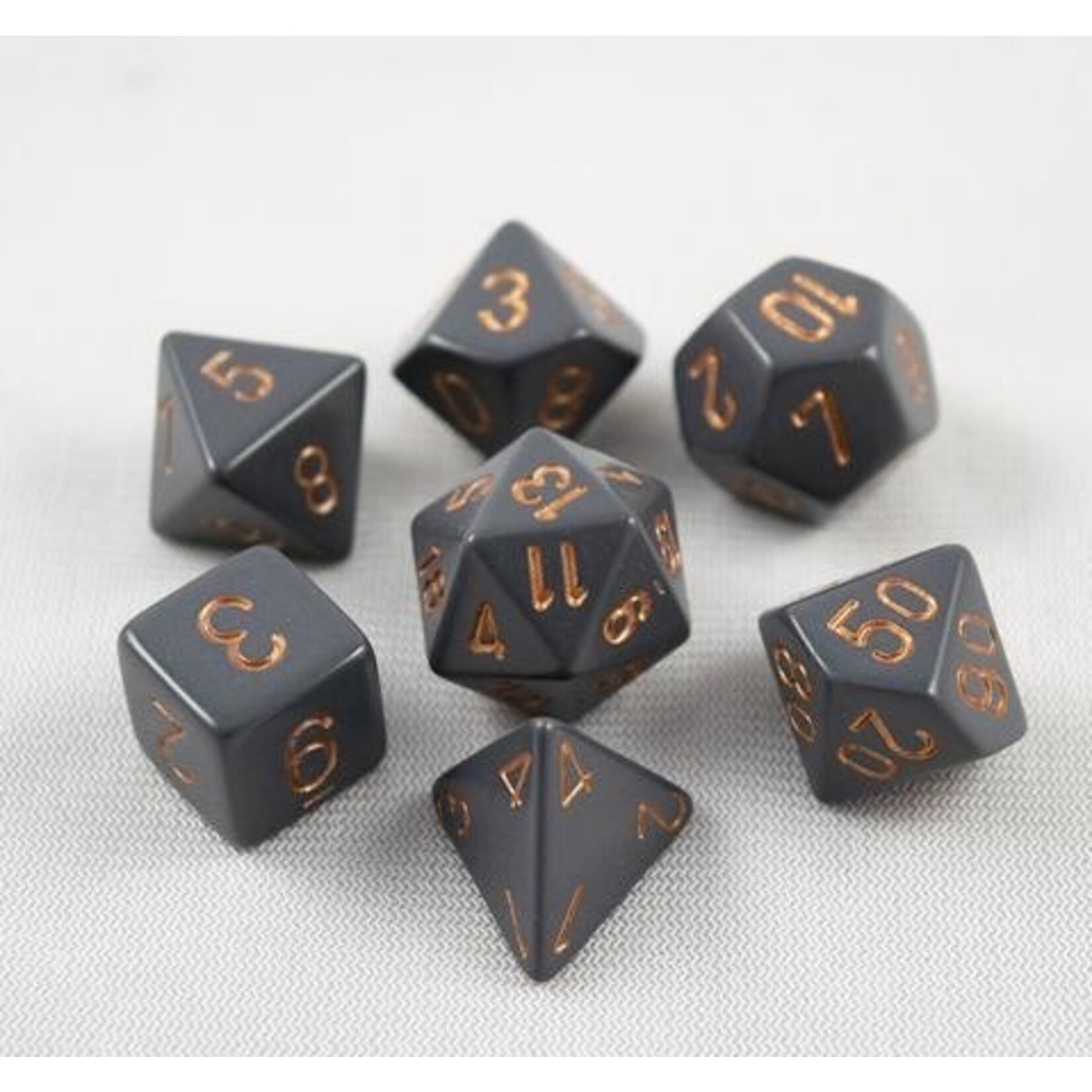 Chessex Chessex 7-Die set Opaque - Dark Grey/Copper