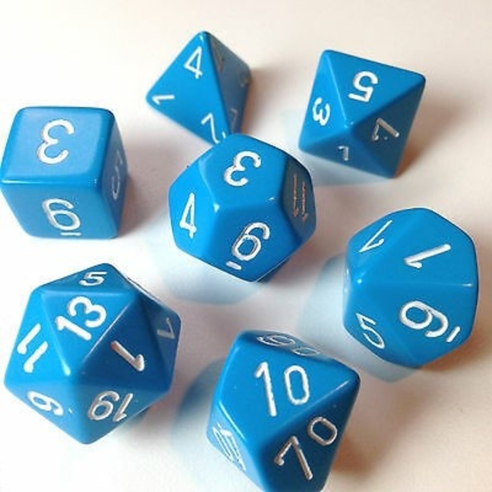 Chessex Chessex 7-Die set Opaque - Light Blue/White