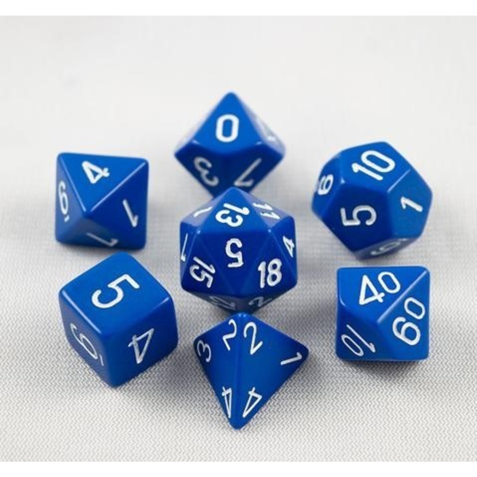 Chessex Chessex 7-Die set Opaque - Blue/White