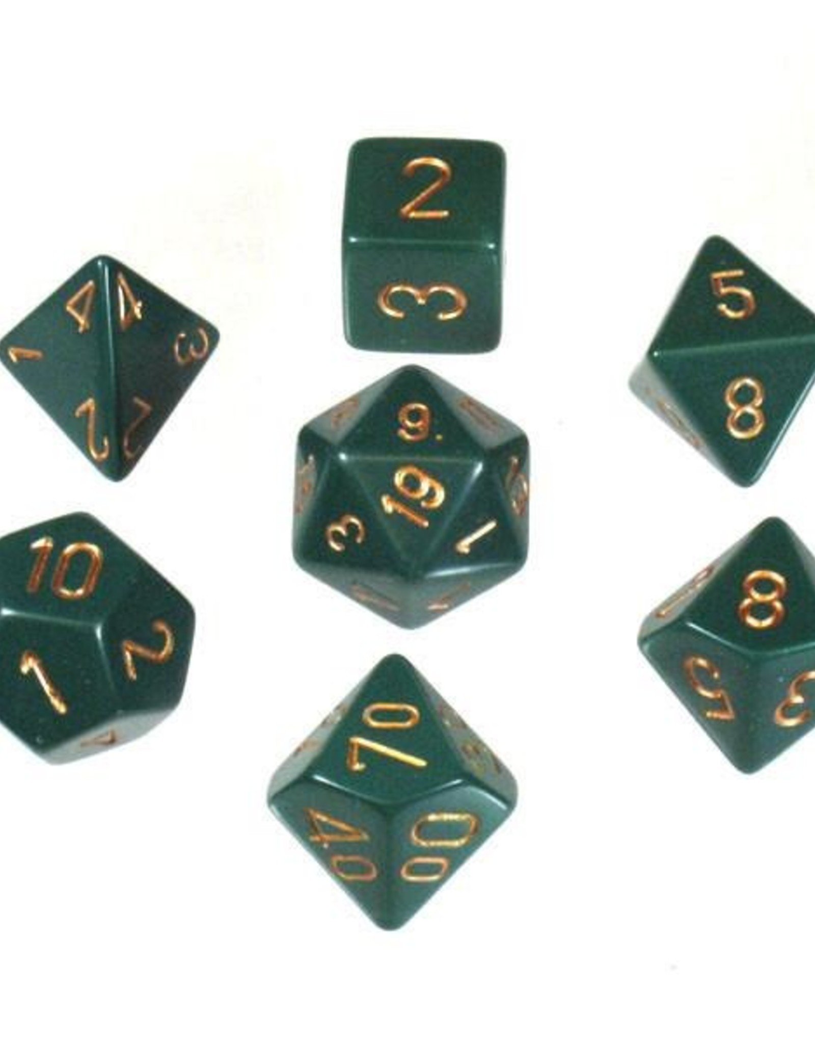 Chessex Chessex 7-Die set Opaque - Dusty Green/Copper