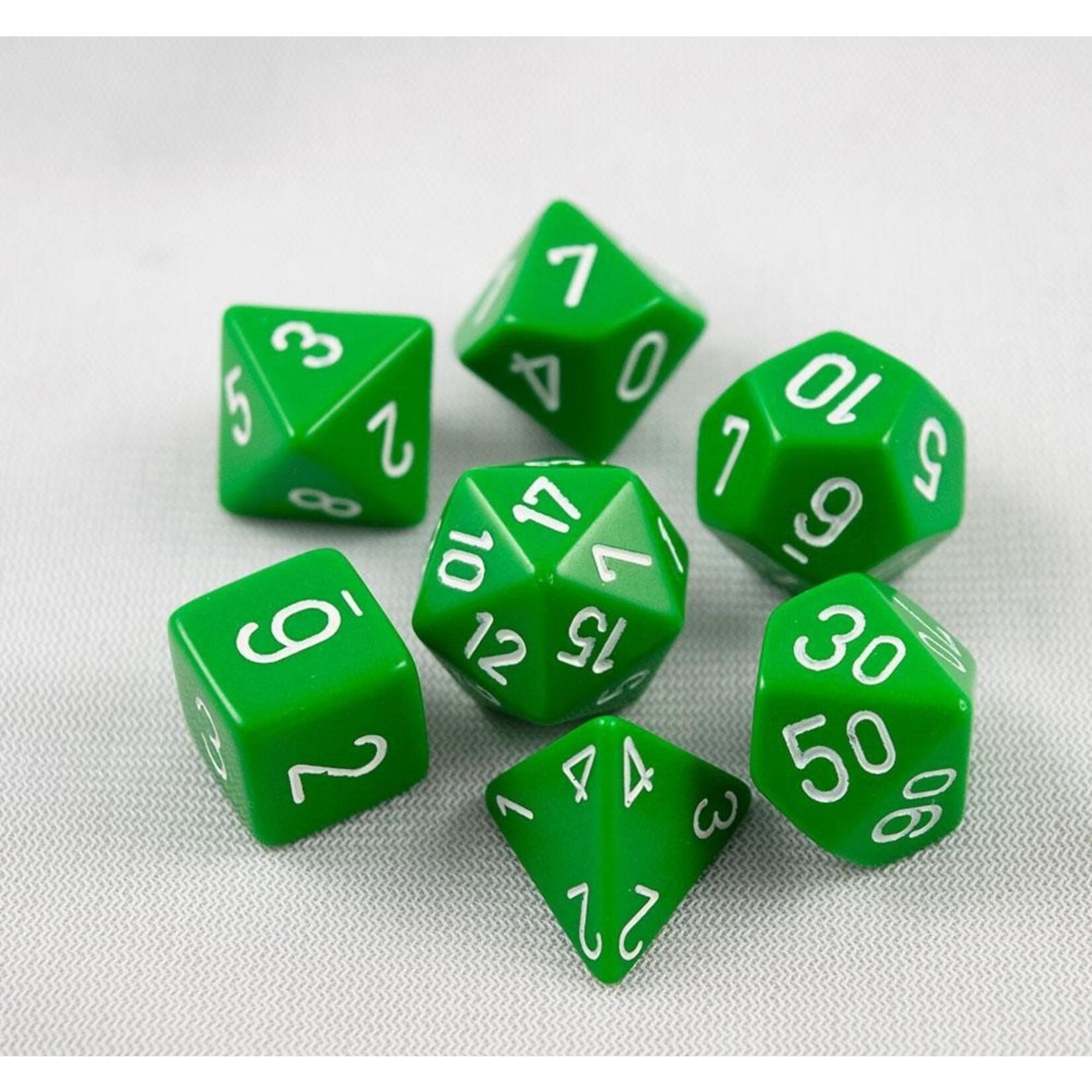 Chessex Chessex 7-Die set Opaque - Green/White