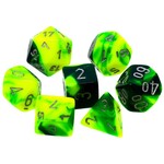 Chessex Chessex 7-Die set Gemini - Green-Yellow/Silver