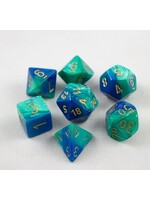 Chessex Chessex 7-Die set Gemini - Blue-Teal/Gold