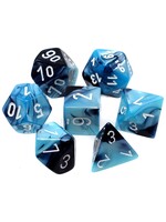Chessex Chessex 7-Die set Gemini - Black-Shell/White