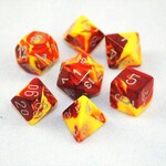 Chessex Chessex 7-Die set Gemini - Red-Yellow/Silver