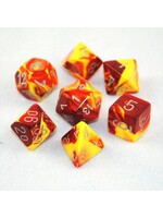 Chessex Chessex 7-Die set Gemini - Red-Yellow/Silver