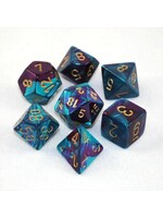 Chessex Chessex 7-Die set Gemini - Purple-Teal/Gold