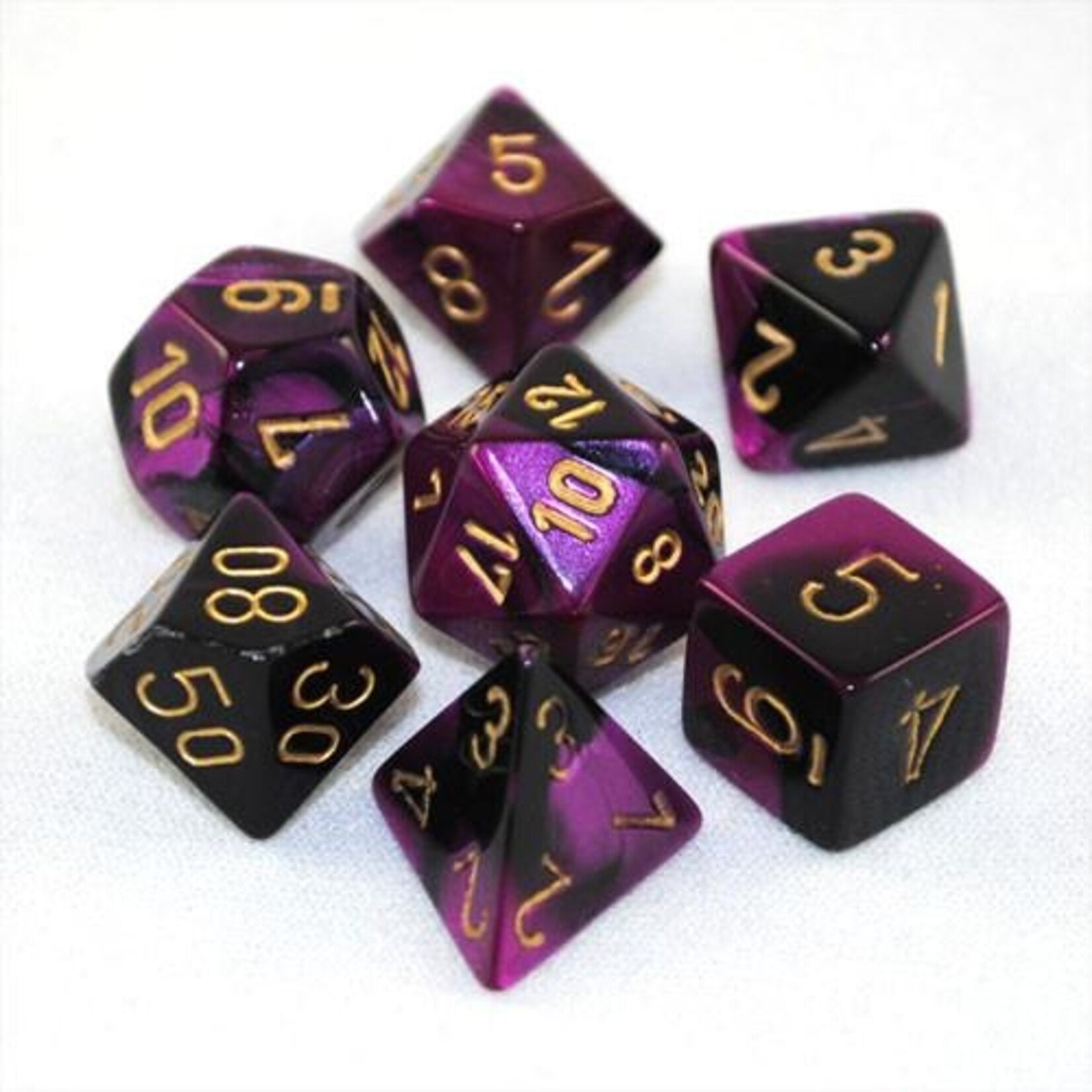 Chessex Chessex 7-Die set Gemini - Black-Purple/Gold