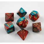 Chessex Chessex 7-Die set Gemini - Red-Teal/Gold
