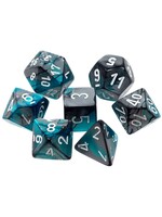 Chessex Chessex 7-Die set Gemini - Steel-Teal/White