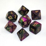 Chessex Chessex 7-Die set Gemini - Green-Purple/Gold