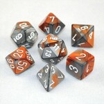 Chessex Chessex 7-Die set Gemini - Copper-Steel/White