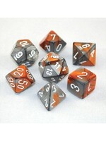 Chessex Chessex 7-Die set Gemini - Copper-Steel/White