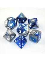 Chessex Chessex 7-Die set Gemini - Blue-Steel/White