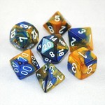 Chessex Chessex 7-Die set Gemini - Blue-Gold/White