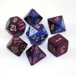 Chessex Chessex 7-Die set Gemini - Blue-Purple/Gold