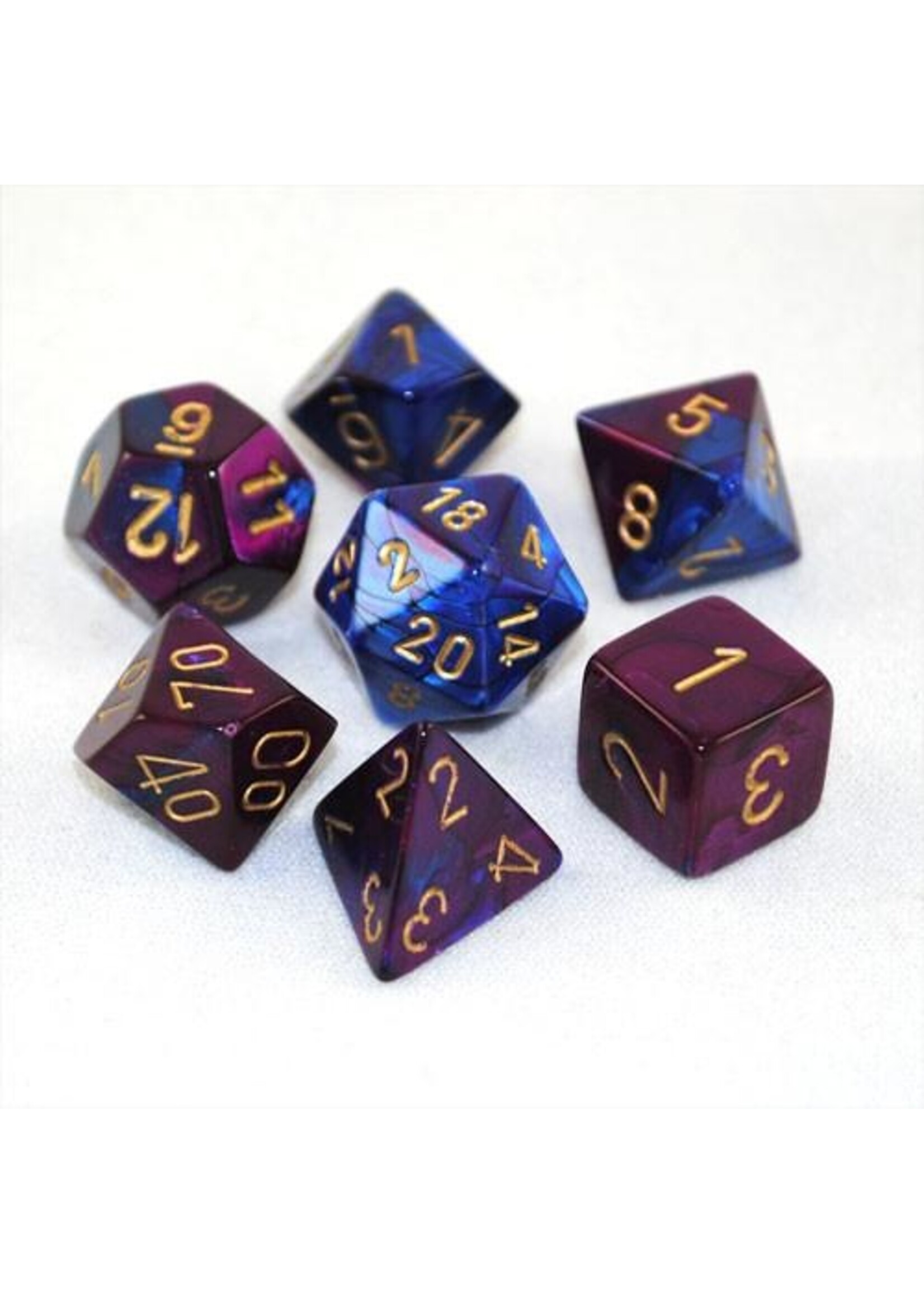 Chessex Chessex 7-Die set Gemini - Blue-Purple/Gold