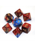 Chessex Chessex 7-Die set Gemini - Blue-Red/Gold