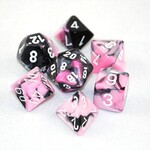 Chessex Chessex 7-Die set Gemini - Black-Pink/White