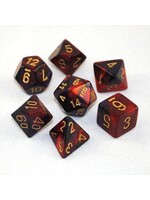 Chessex Chessex 7-Die set Gemini - Black-Red/Gold
