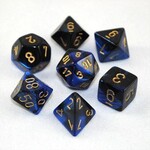 Chessex Chessex 7-Die set Gemini - Black-Blue/Gold