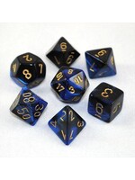 Chessex Chessex 7-Die set Gemini - Black-Blue/Gold
