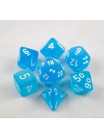 Chessex Chessex 7-Die set Frosted - Caribbean Blue/White