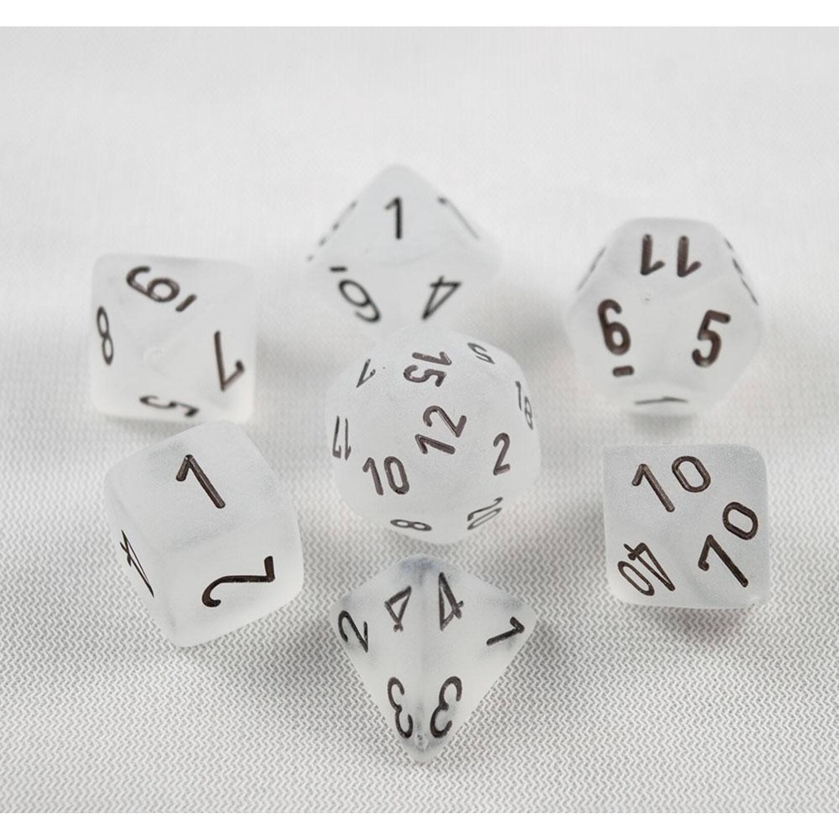 Chessex Chessex 7-Die set Frosted - Clear/Black