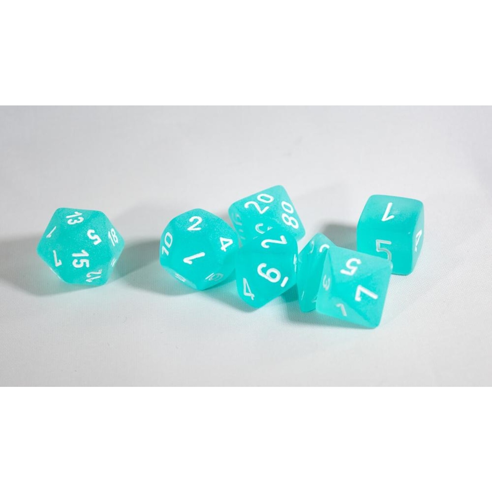 Chessex Chessex 7-Die set Frosted - Teal/White
