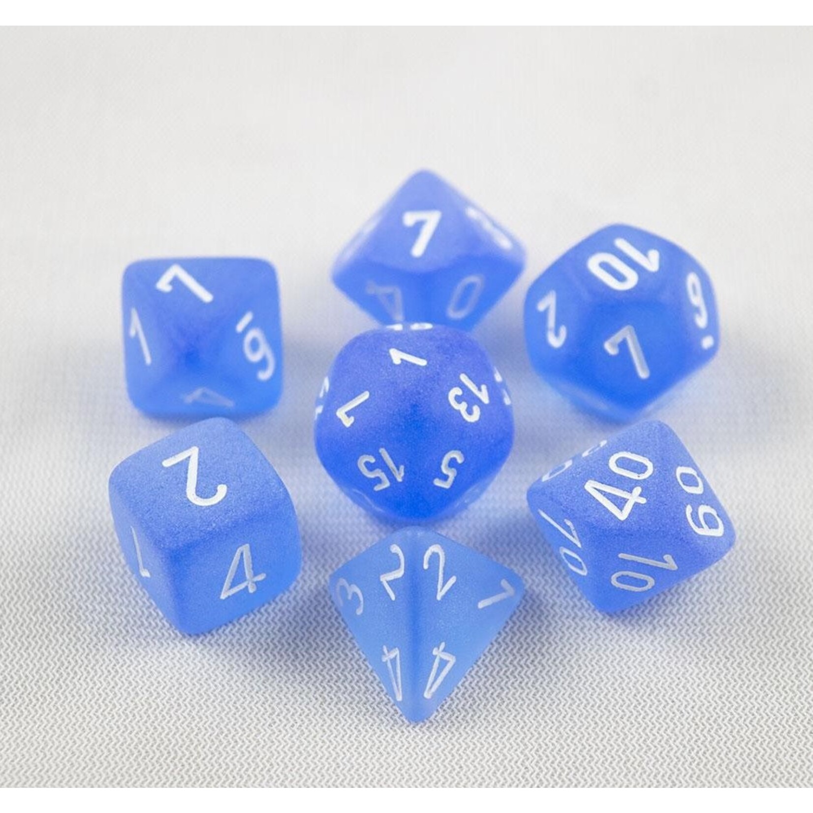 Chessex Chessex 7-Die set Frosted - Blue/White