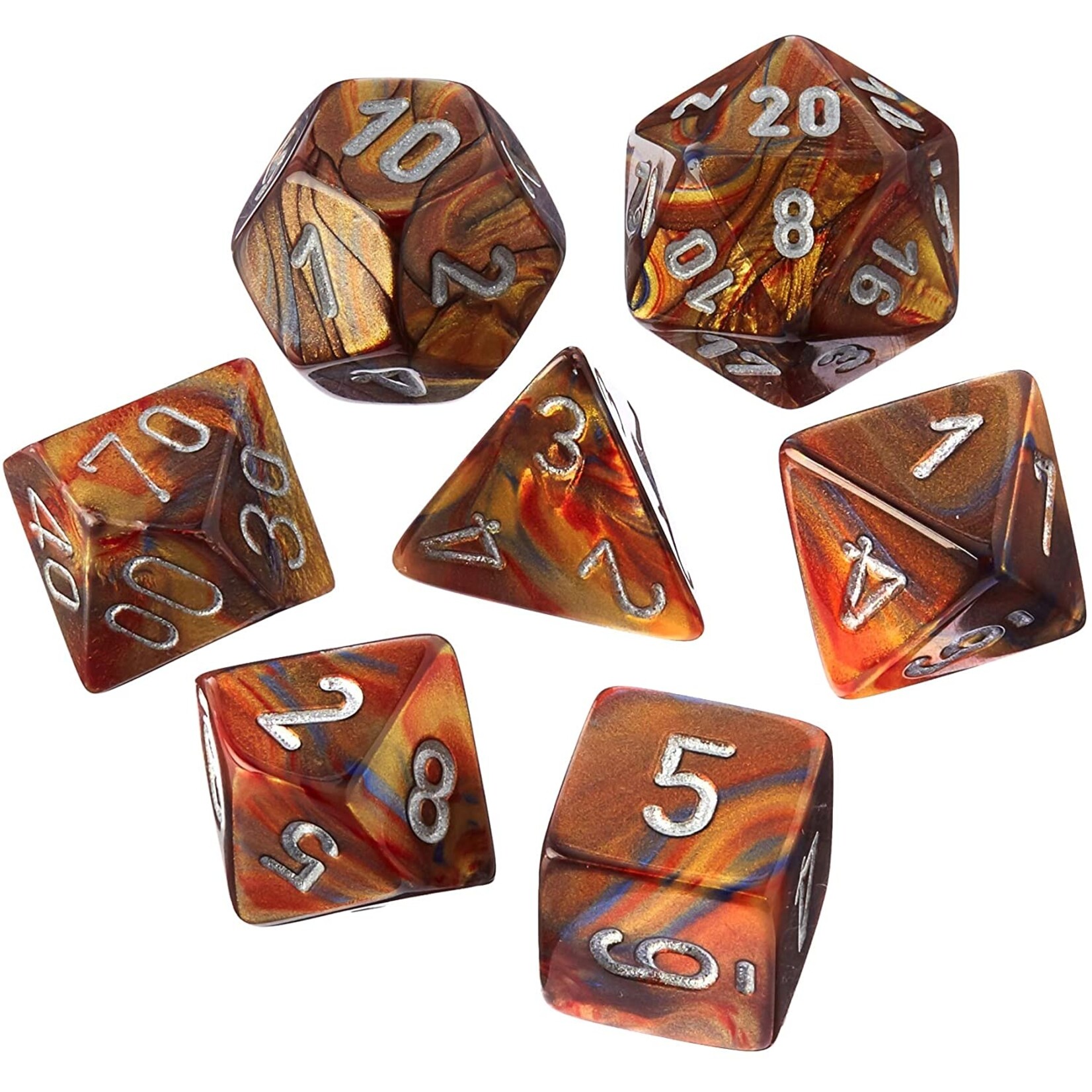 Chessex Chessex 7-Die set Lustrous - Gold/Silver