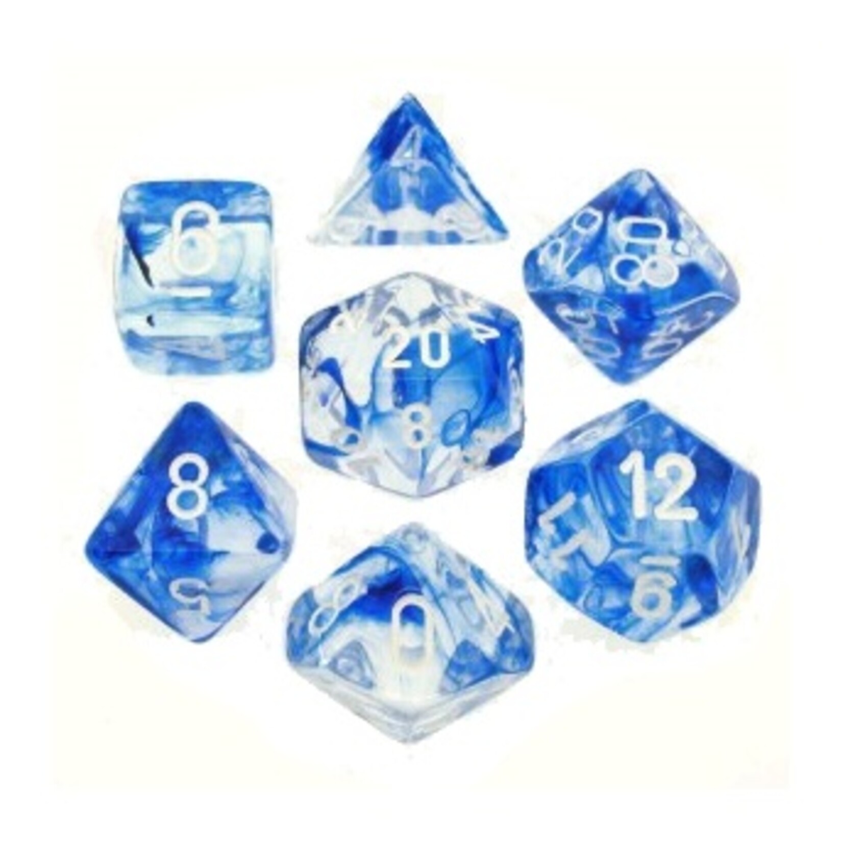 Chessex Chessex 7-Die set Nebula - Dark Blue/White