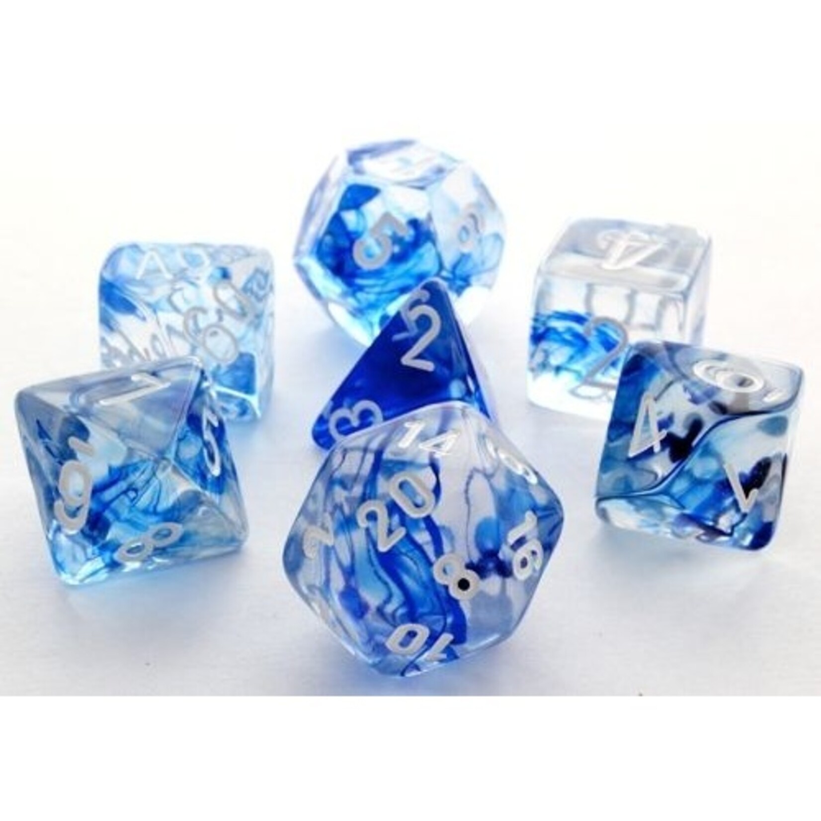 Chessex Chessex 7-Die set Nebula - Dark Blue/White