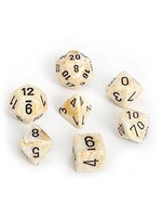 Chessex Chessex 7-Die set Marble - Ivory/Black
