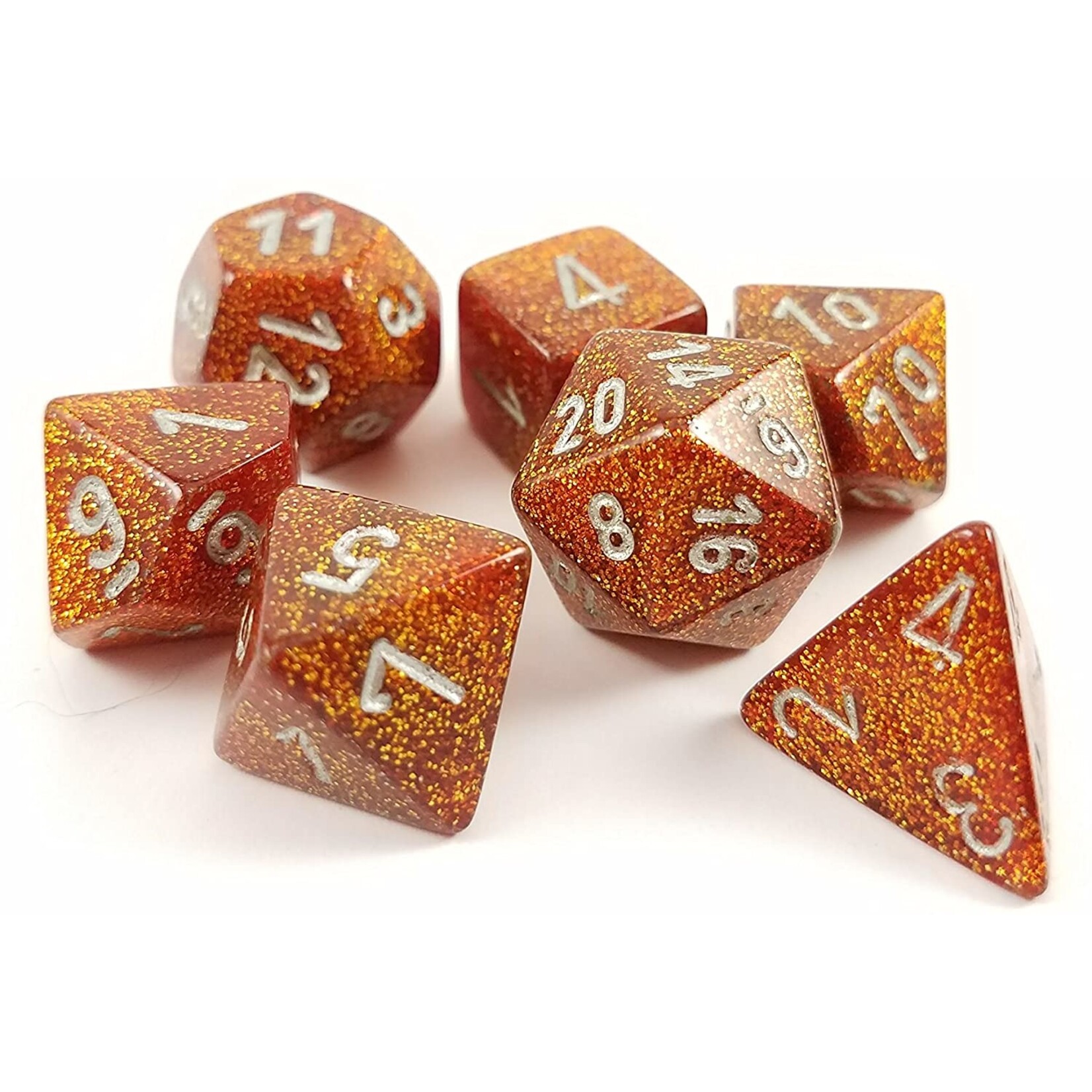 Chessex Chessex 7-Die set Glitter - Gold/Silver