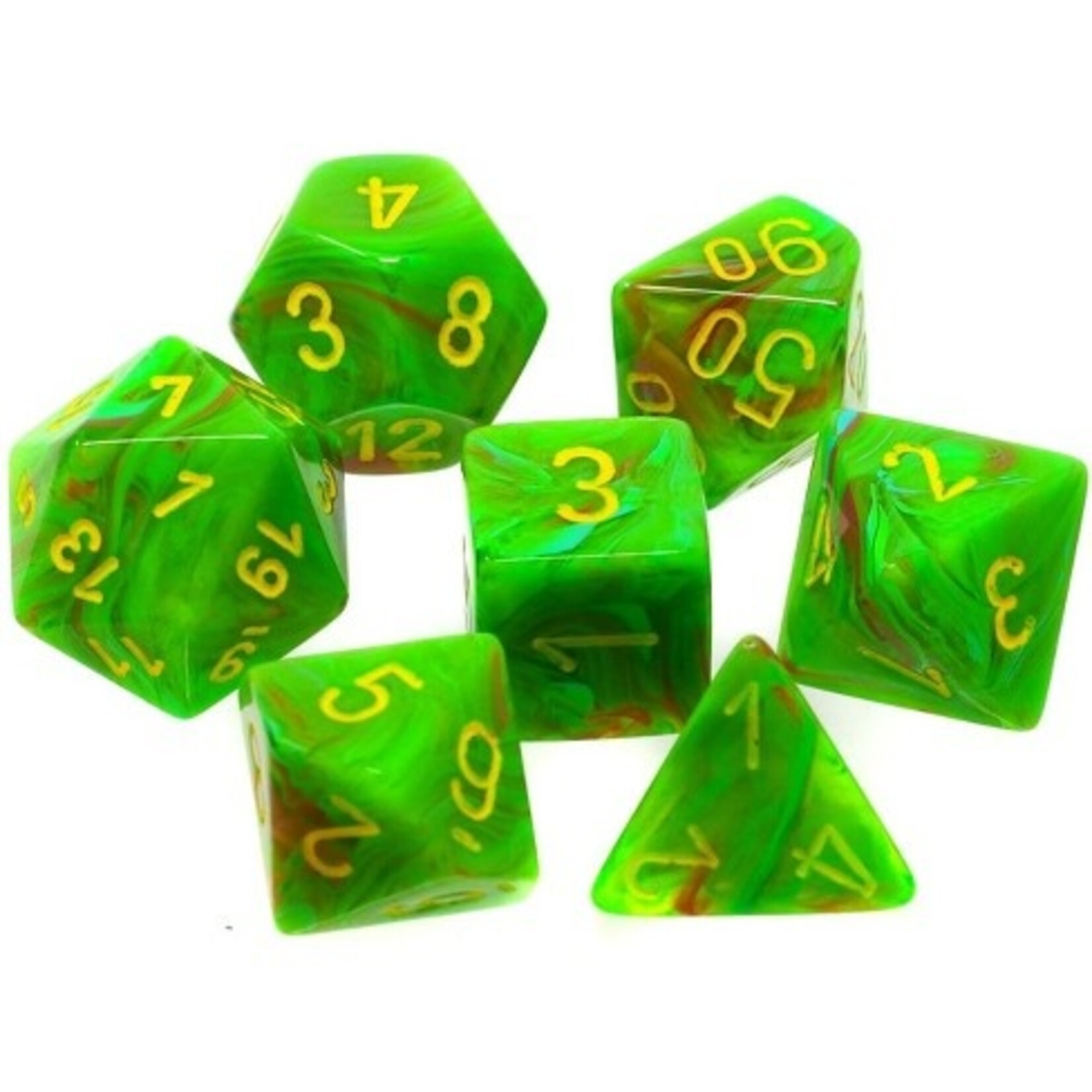 Chessex Chessex 7-Die set Vortex - Slime/Yellow