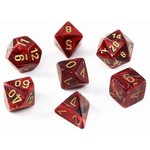 Chessex Chessex 7-Die set Vortex - Burgundy/Gold