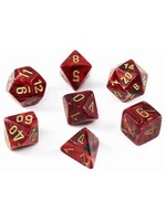 Chessex Chessex 7-Die set Vortex - Burgundy/Gold