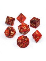 Chessex Chessex 7-Die set Scarab - Scarlet/Gold