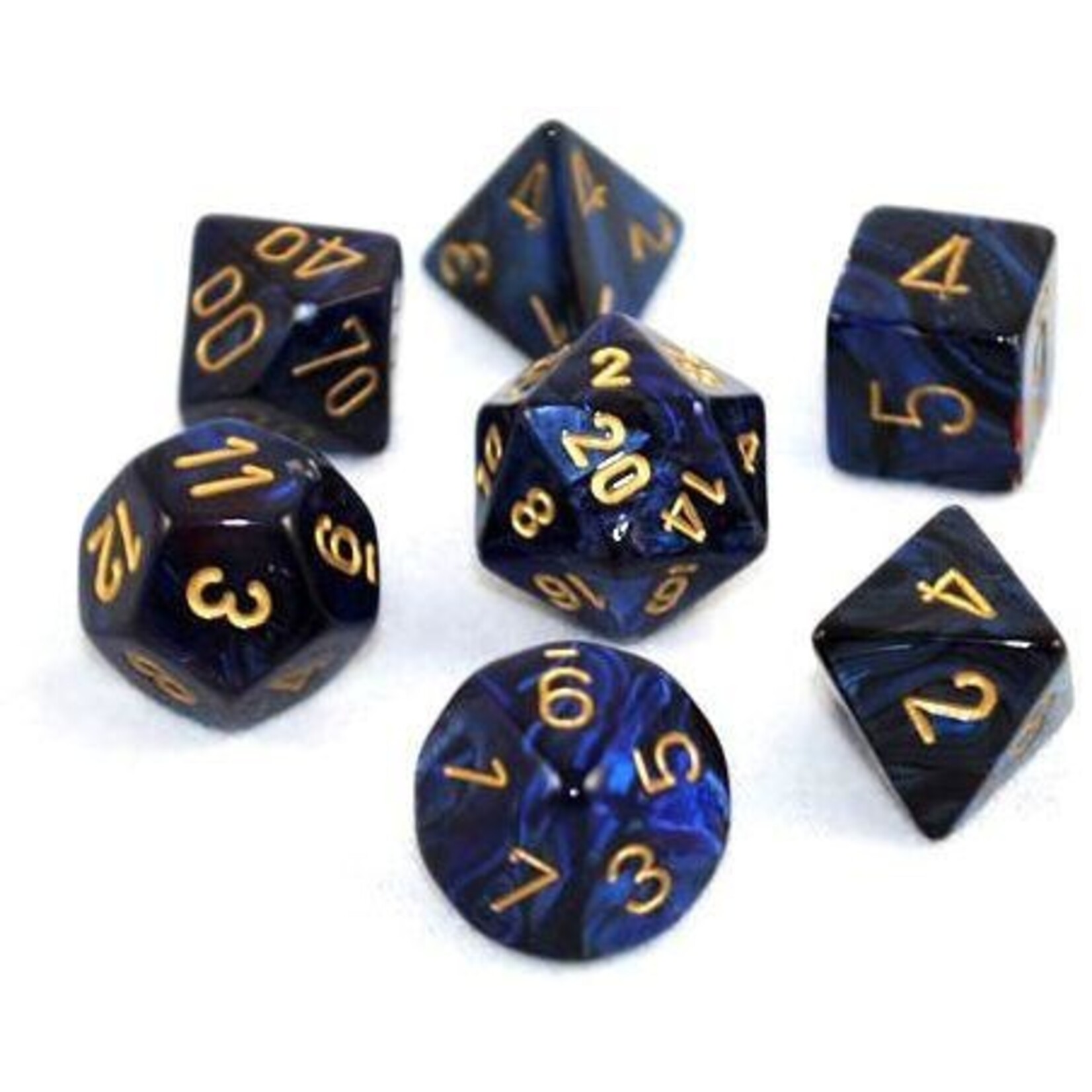 Chessex Chessex 7-Die set Scarab - Royal Blue/Gold